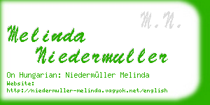 melinda niedermuller business card